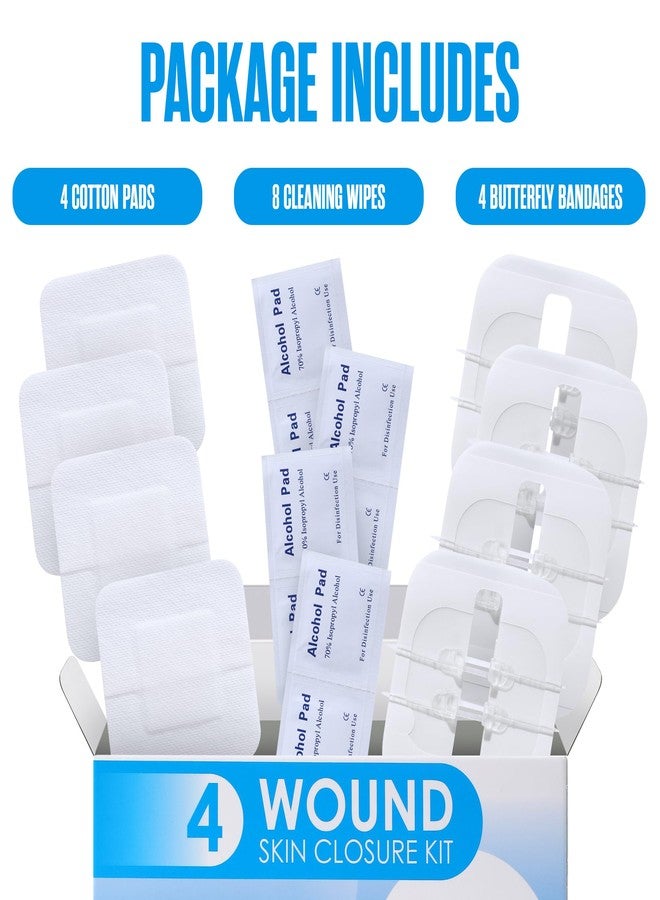 Houseables Zip Stitch, Wound Closure Strips, Butterfly Bandages, Laceration Closure Strips, Butterfly Stitches for Wounds, Emergency Laceration Kit, Zip Sutures, Emergency Skin Zipper Bandage, 4 Pack - Image 2